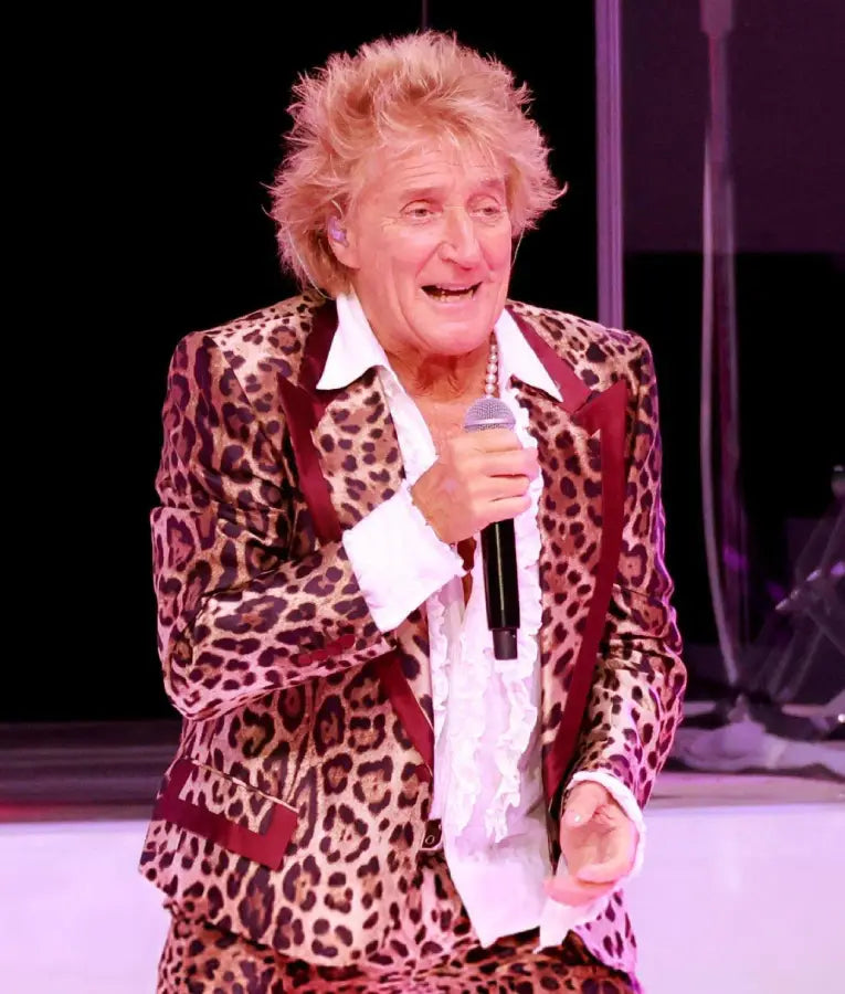 Rod Stewart One Last Time Tour 2025 Leopard Printed Blazer