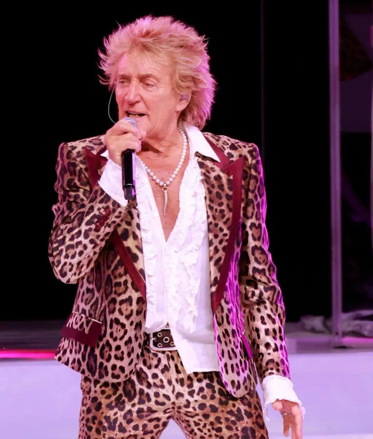 Rod Stewart One Last Time Tour 2025 Leopard Printed Blazer