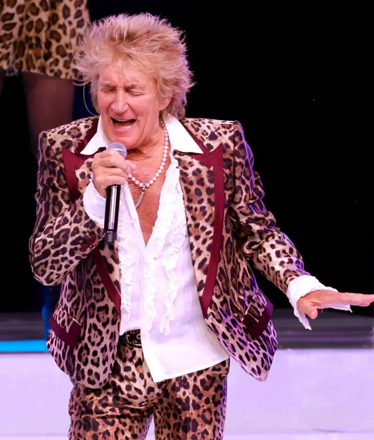 Rod Stewart One Last Time Tour 2025 Leopard Printed Blazer