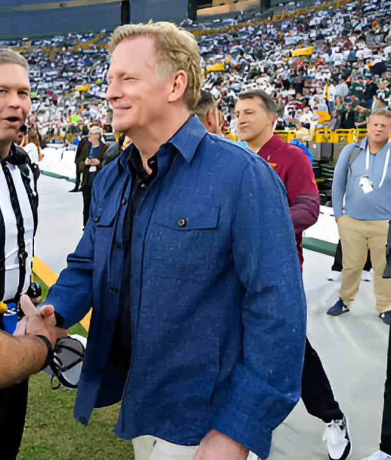 Roger Goodell Lambeau Field 2025 Blue Shirt