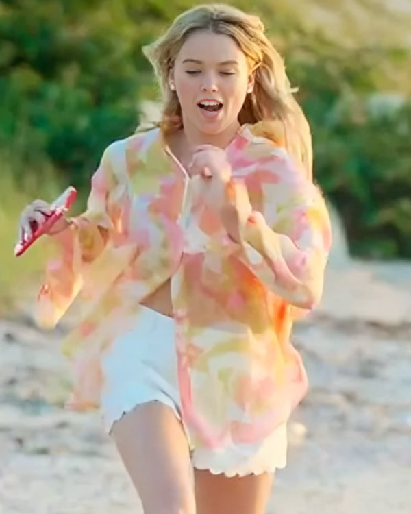 Sirens S01 Milly Alcock Orange Printed Shirt