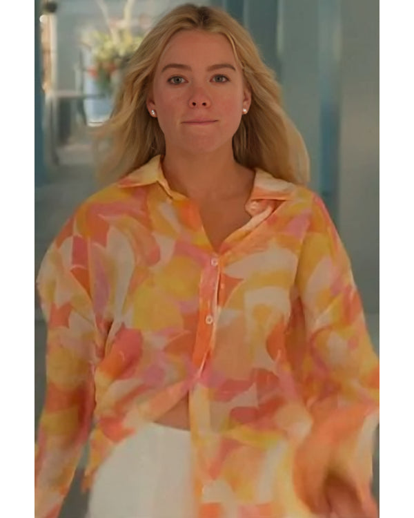 Sirens S01 Milly Alcock Orange Printed Shirt