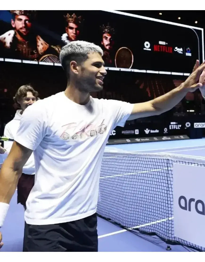 Carlos Alcaraz Six Kings Slam 2025 White T-Shirt