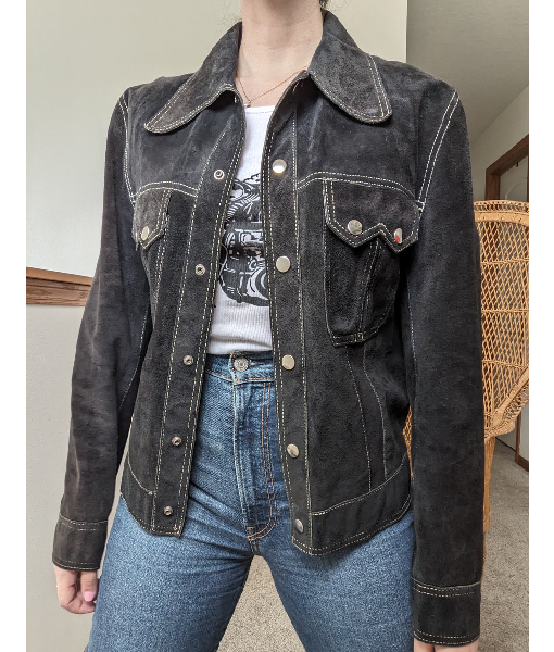 Smartypants S02 Blue Suede Contrast Stitch Jacket