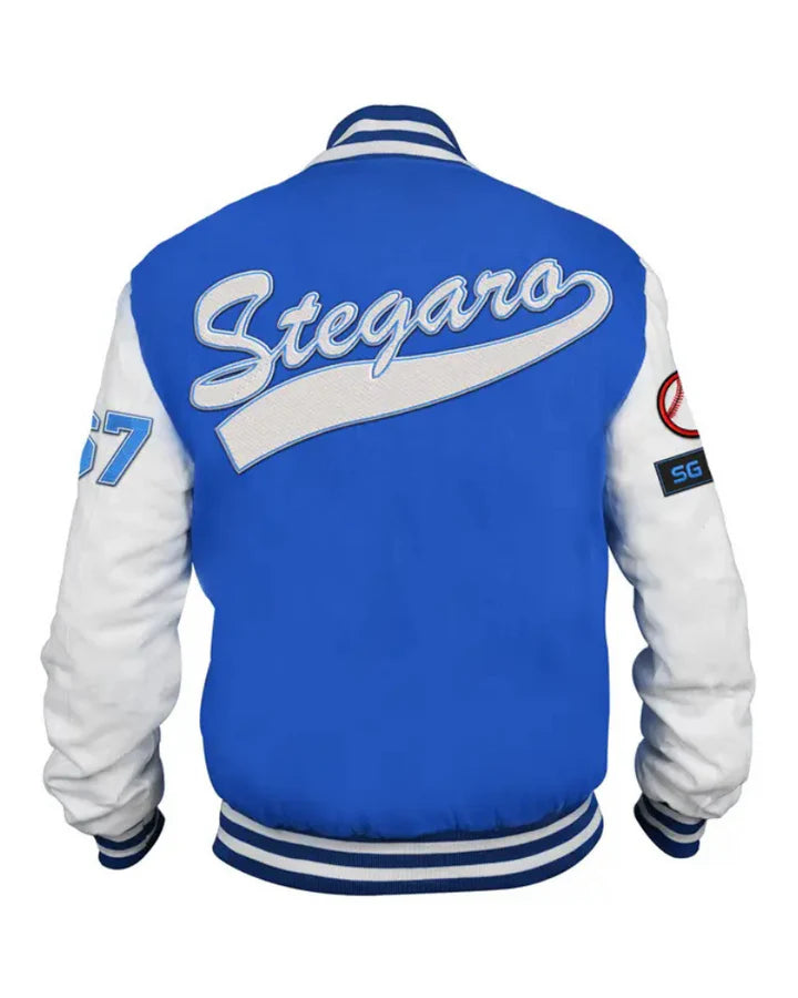 Stegaro Blue And White Letterman Varsity Jackets