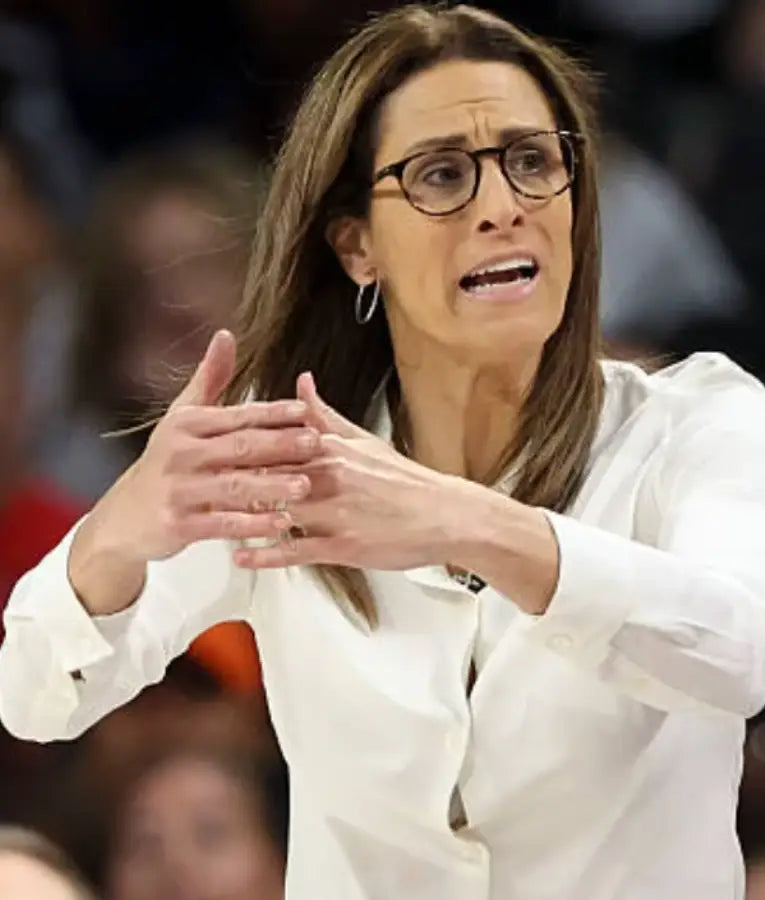 Stephanie White 2025 WNBA Playoffs Semifinal White Shirt