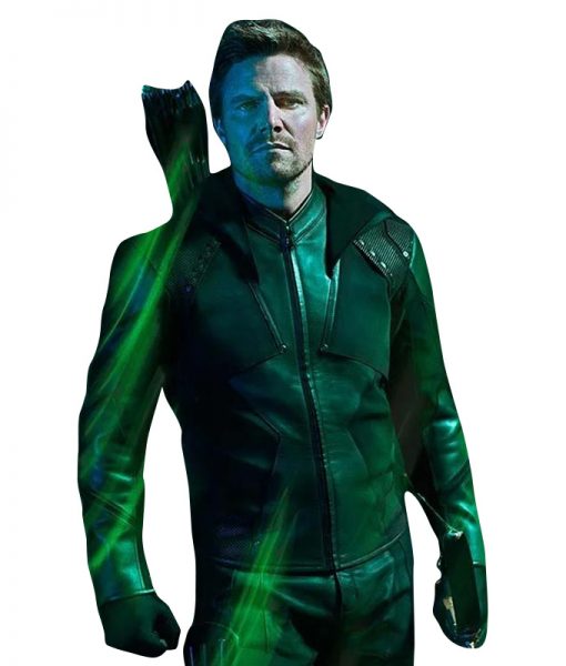 Stephen Amell Green Arrow S08 Hooded Jacket