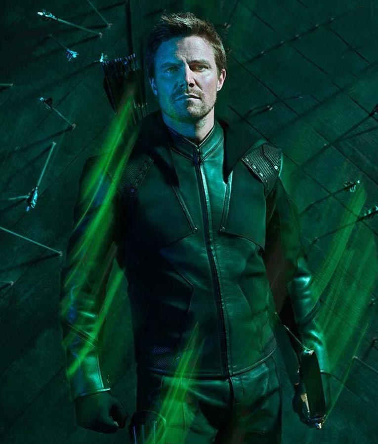 Stephen Amell Green Arrow S08 Hooded Jacket