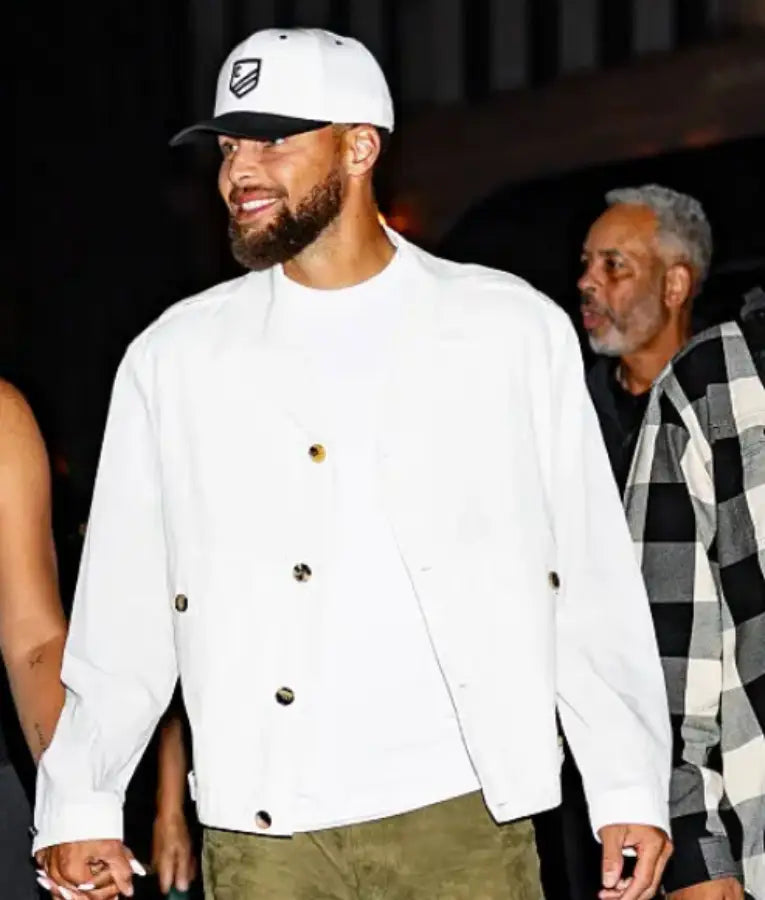 Stephen Curry NYC 2025 White Jacket