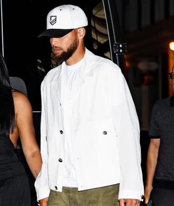 Stephen Curry NYC 2025 White Jacket