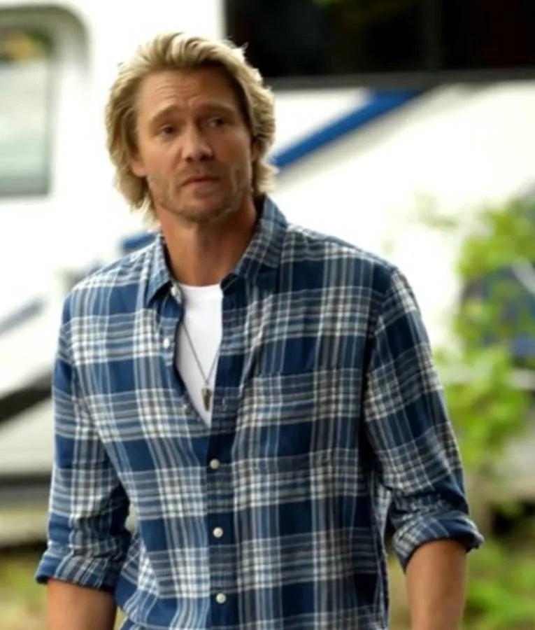 Sullivans Crossing S03 Chad Michael Murray Blue Plaid Shirt