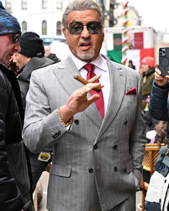 Sylvester Stallone NYC 2025 Grey Blazer