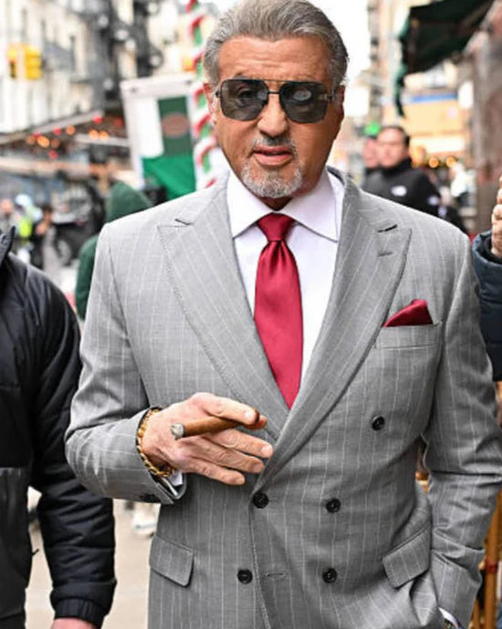 Sylvester Stallone NYC 2025 Grey Blazer