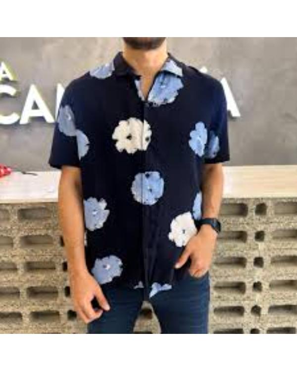 Love Hotel S01 Black & Blue Floral Shirt