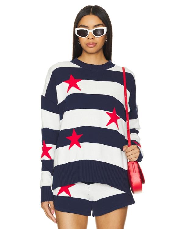 Love Hotel S01 Shannon Beador Red Stars Striped Sweater