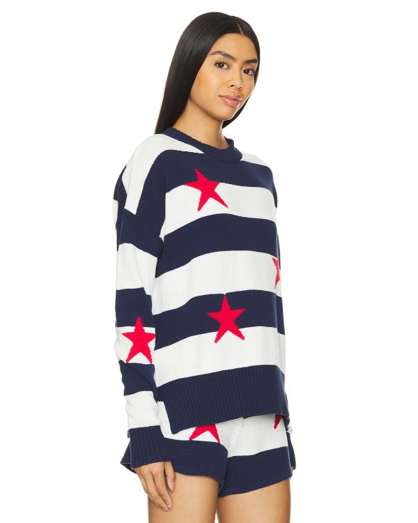 Love Hotel S01 Shannon Beador Red Stars Striped Sweater