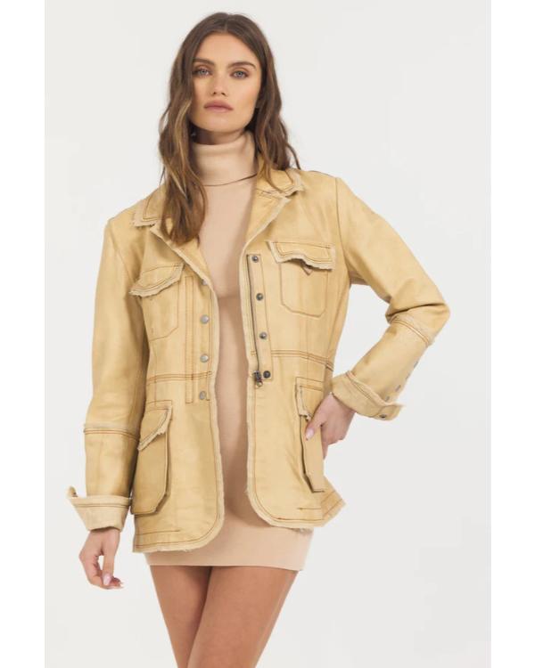 The Kelly Clarkson Show Hoda Kotb Beige Leather Jacket