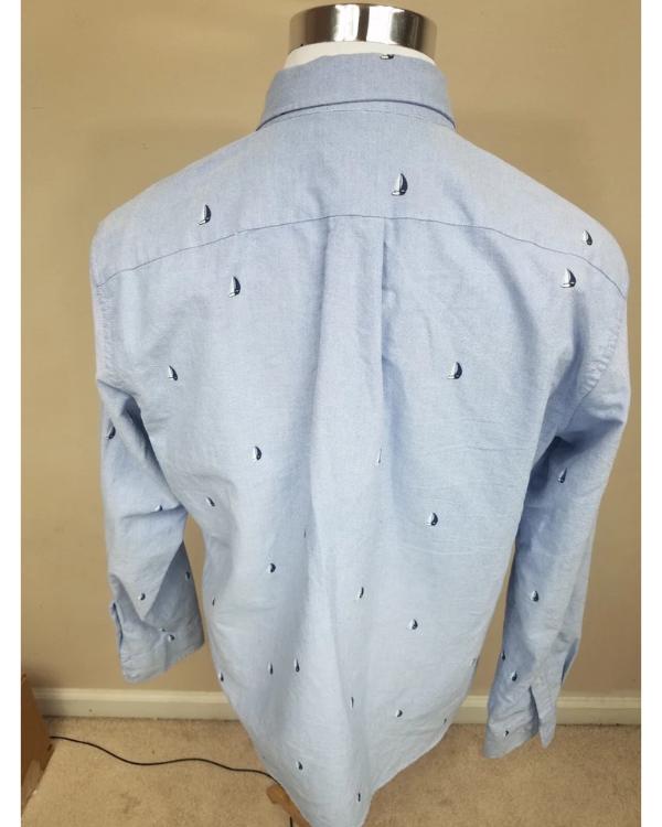 The Today Show 2025 Joe Fryer Blue Sailboat Print Shirt