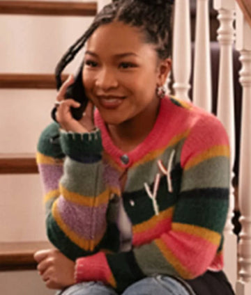 The Equalizer S05 Laya DeLeon Hayes Multicolor Striped Cardigan