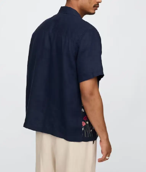 The Good Stuff With Mary Berg 2025 Embroidered Floral Linen Shirt