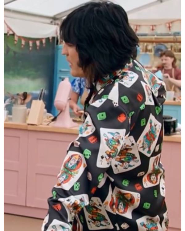 The Great British Bake Off Noel Fielding Joker Card Dices Printed Shirt