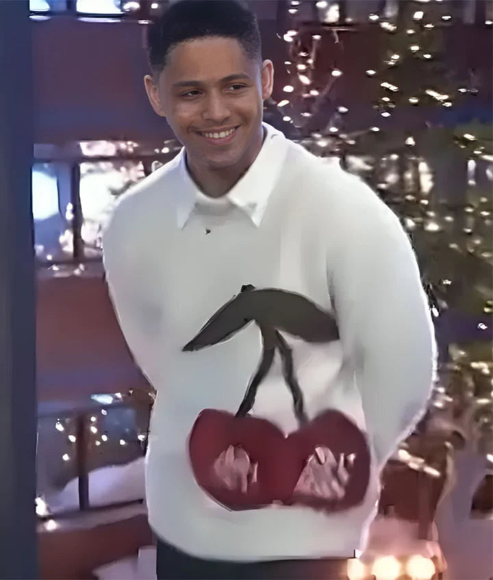 The Kelly Clarkson Show Rhenzy Feliz Cherry Print Sweater