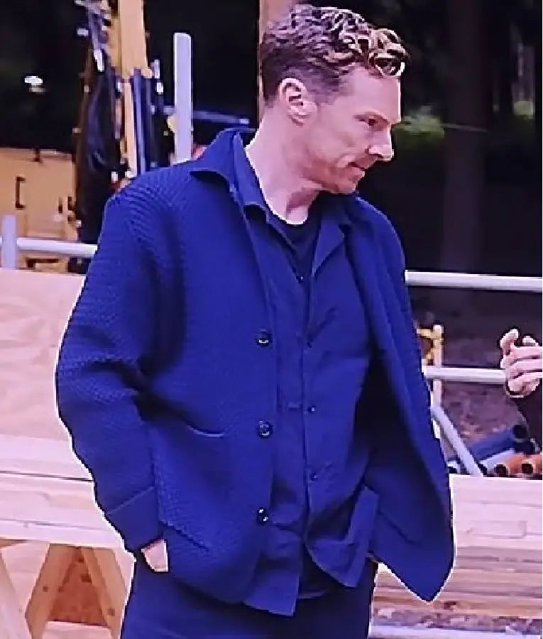 The Roses Benedict Cumberbatch Blue Crochet Coat