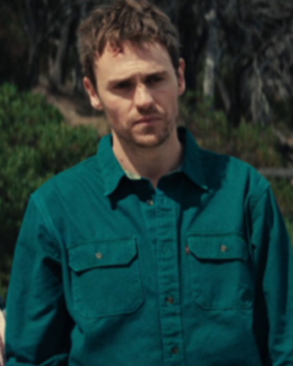 The Survivors S01 Charlie Vickers Teal Button Down Shirt