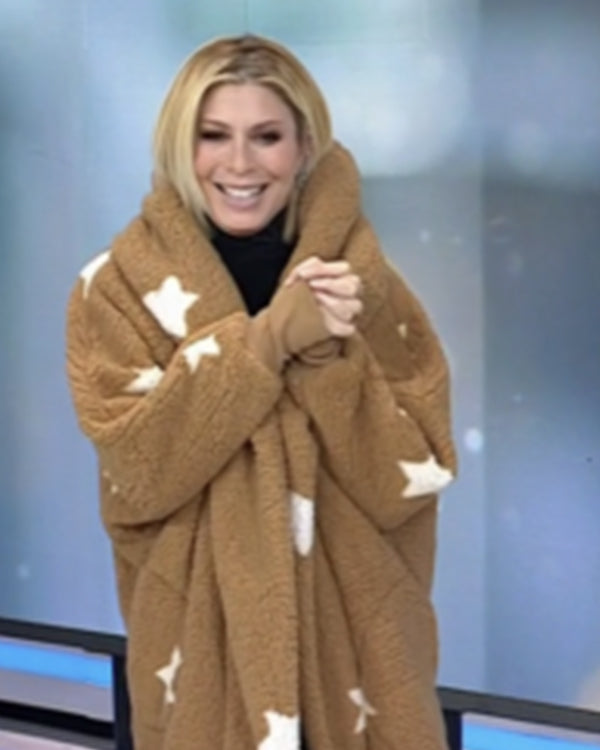 The Today Show 2025 Jill Martin Brown Fuzzy Star Cardigan
