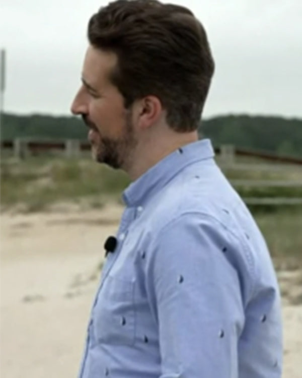 The Today Show 2025 Joe Fryer Blue Sailboat Print Shirt