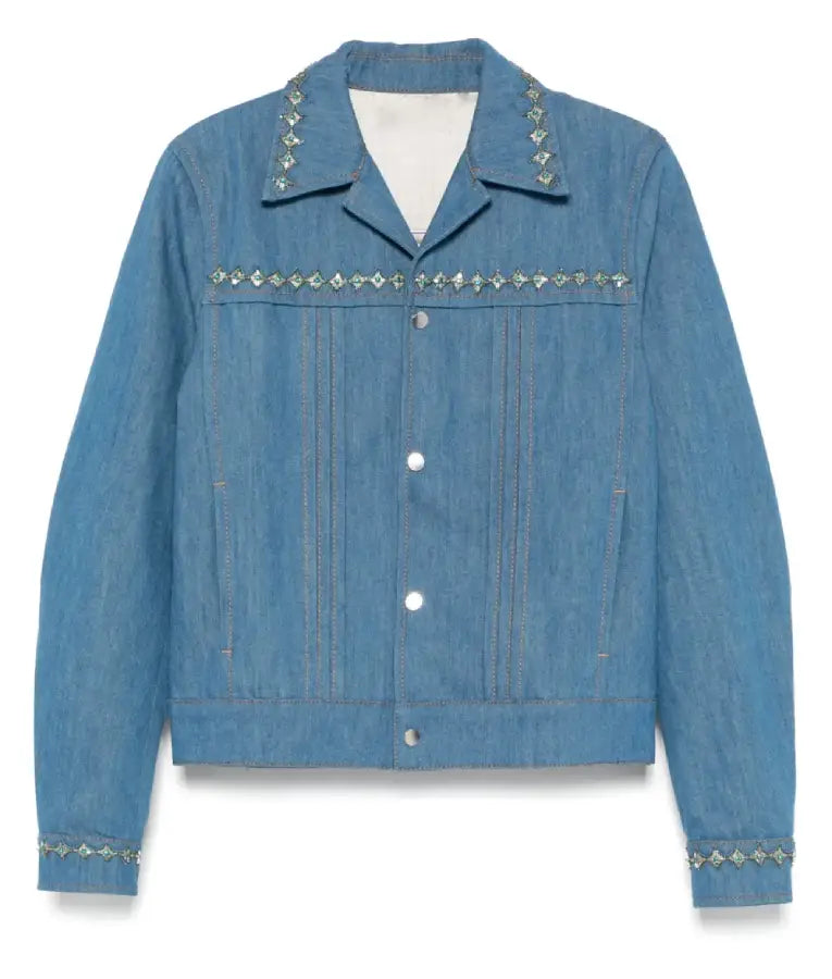 The Today Show 2025 Matthew Ramsey Denim Studded Pleated Jacket