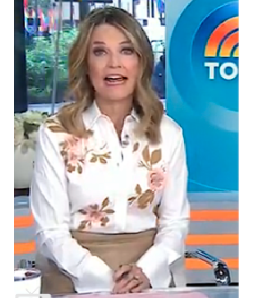 The Today Show 2025 Savannah Guthrie Floral Embroidered Shirt