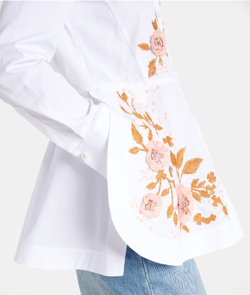 The Today Show 2025 Savannah Guthrie Floral Embroidered Shirt