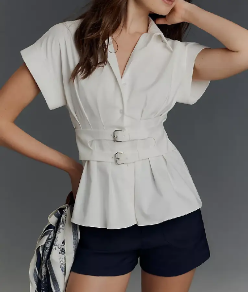 The Today Show 2025 Savannah Sellers Double Buckle Shirt