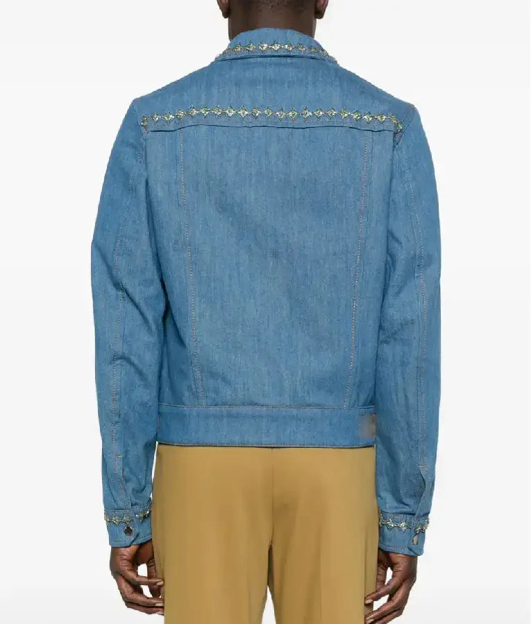 The Today Show 2025 Matthew Ramsey Denim Studded Pleated Jacket