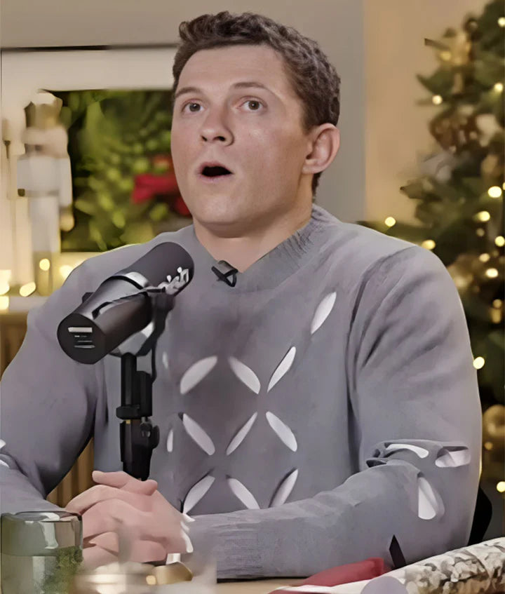 The-Today-Show-Tom-Holland-Grey-Cutout-Sweater