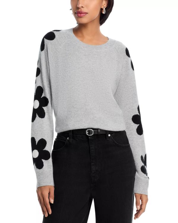 The View 2025 Honor Elliott Black Floral Sleeve Sweater