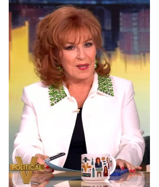 The View 2025 Joy Behar White Embellished Crop Jacket