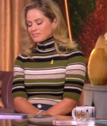 The View 2025 Sara Haines Striped Turtleneck Knit Top