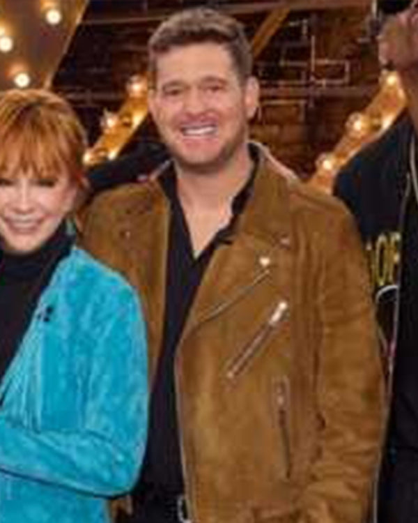 The Voice S28 Michael Buble Brown Suede Jacket