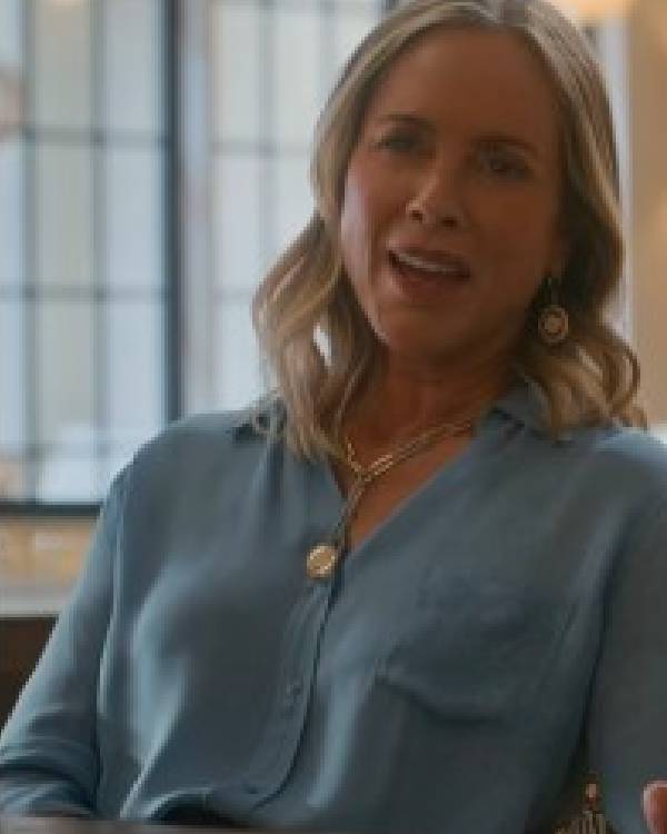 The Waterfront Maria Bello Blue Shirt