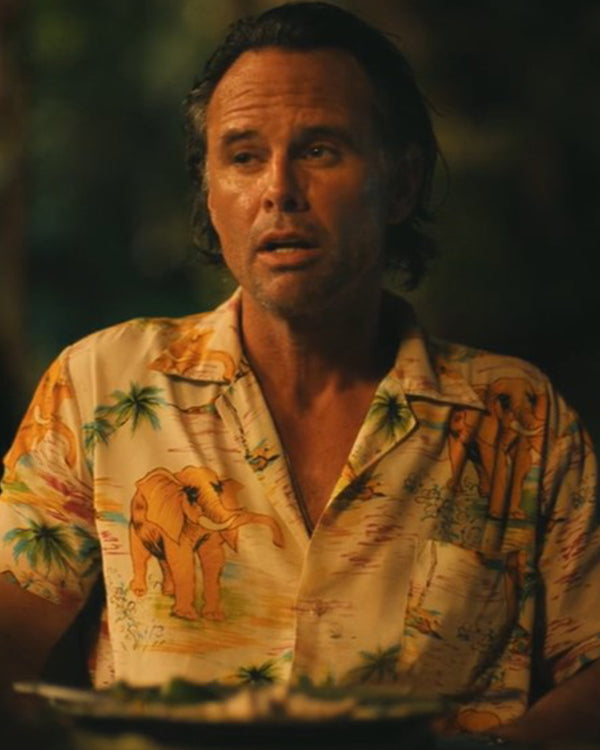 The White Lotus S03 Walton Goggins Elephants Print Shirt