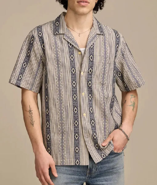 The Young And The Restless 2025 Daniel Romalotti Striped Camp Shirt