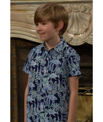 The Young and the Restless 2025 Redding Munsell Blue Fish Print Shirt