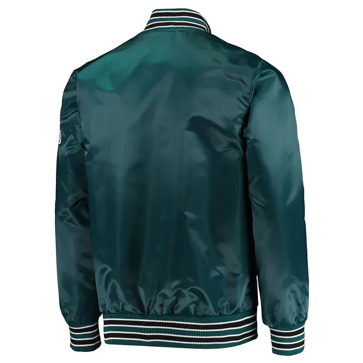 The Diamond Retro Philadelphia Eagles Green Satin Jacket
