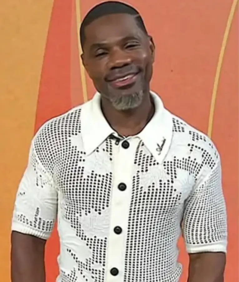 Today Kirk Franklin White Floral Mesh Shirt