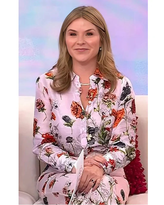 Today Show Jenna Bush Hager Pink Floral Blouse