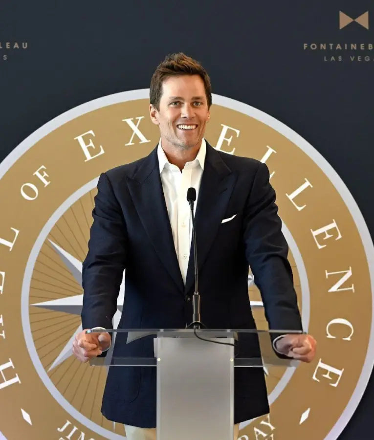 Tom Brady Hall Of Excellence Press Conference Black Blazer