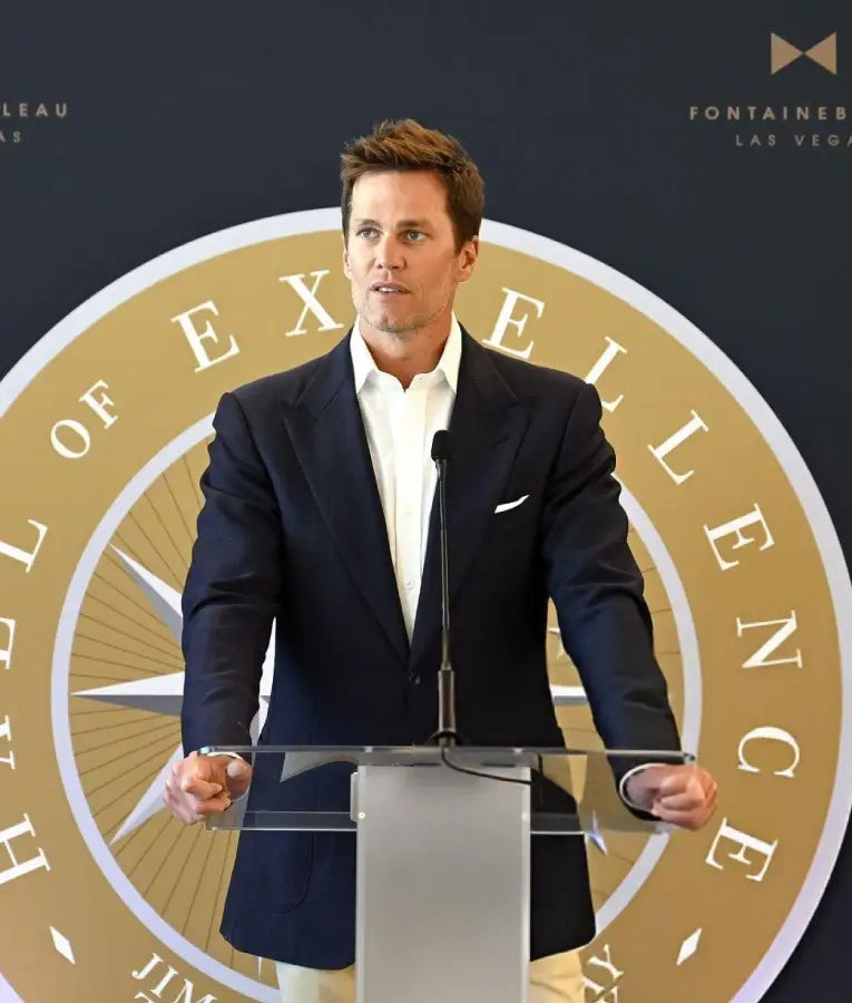 Tom Brady Hall Of Excellence Press Conference Black Blazer