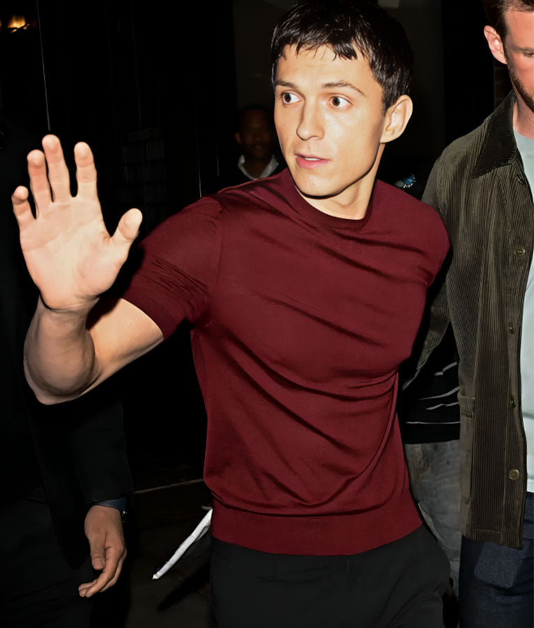 Late Night With Seth Meyers Tom Holland Maroon T-Shirt
